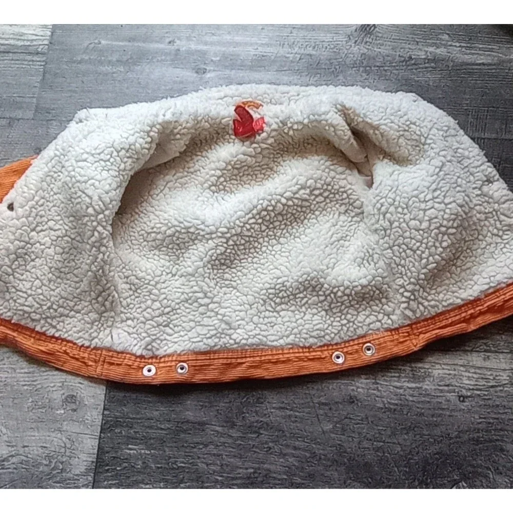 Children's Place Girls XS (4)  Orange Corduroy Jacket With Faux Shearling Lining